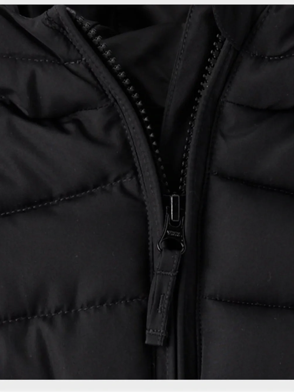 THE CHILDREN’S PLACE Girls Hooded Quilted Puffer Jacket Black Zip L (10-12) NWT